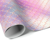 ピンクガーリーアクア金ゴールドマーメイド ラッピングペーパー (ロールコーナー)