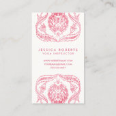 ピンクガーリーアールヌーボーフローラデザイナー 名刺 (裏面)