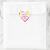 ピンクガーリーイエローパープル絞り染め ハートシール (バッグ)