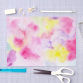 ピンクガーリーイエローパープル絞り染め 薄葉紙 (クラフト)