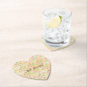 ピンクガーリーイエローフローラ ペーパーコースター (インサイチュ)