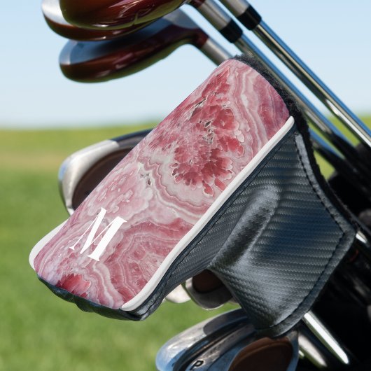 ピンクガーリーイニシャルモノグラム ゴルフヘッドカバー