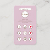 ピンクガーリーインスタインスパイアグラムロイヤリティカード 名刺 (正面)