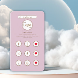 ピンクガーリーインスタインスパイアグラムロイヤリティカード 名刺