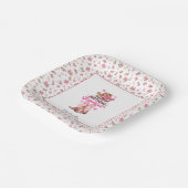 ピンクガーリーウェスタン女性のカーボーイハッピーバースデーカスタム ペーパープレート (傾斜あり)