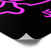 ピンクガーリーエモスカルと弓 ポスター (角)