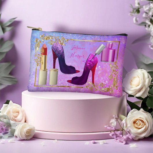 ピンクガーリーカラフルのファッション化粧用ホルダー アクセサリーポーチ