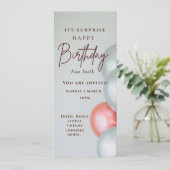 ピンクガーリーカードハッピーバースデー 招待状 (スタンド正面)