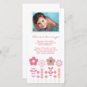 ピンクガーリーガールズ誕生日フォトカードテンプレート (正面/裏面)