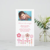 ピンクガーリーガールズ誕生日フォトカードテンプレート (スタンド正面)