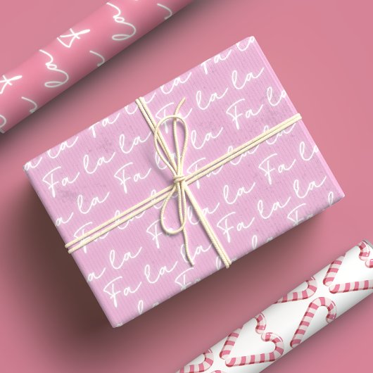 ピンクガーリーキャンディーキーンFaララ書道クリスマス ラッピングペーパーシート