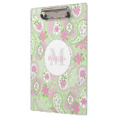 ピンクガーリーキュートシックペイズリーモノグラ名門私立校風のム クリップボード (左)