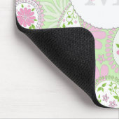 ピンクガーリーキュートシックペイズリーモノグラ名門私立校風のム マウスパッド (コーナー)