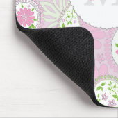 ピンクガーリーキュートシックペイズリーモノグラ名門私立校風のム マウスパッド (コーナー)