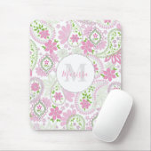 ピンクガーリーキュートシックペイズリーモノグラ名門私立校風のム マウスパッド (マウス)
