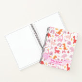 ピンクガーリーキュートディノ恐竜名前をカスタムする ノートブック (内部)