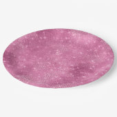 ピンクガーリーキラキラ輝き ペーパープレート (アングル)