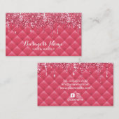 ピンクガーリーキルテッドルクスグリッタードリップス美しいサロン 名刺 (正面/裏面)