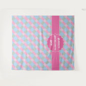 ピンクガーリーギンガムプレイドバチェロレッテタペストリー タペストリー (正面(横))