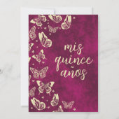 ピンクガーリークインセアニラティアラバタフライミンス 招待状 (裏面)