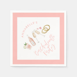 ピンクガーリークモダン・カクテル・スクリプトバチェロレッテ昼寝 スタンダードカクテルナプキン