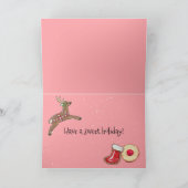 ピンクガーリークリスマスクッキーキャンディベーキングかわいい シーズンカード (内部)