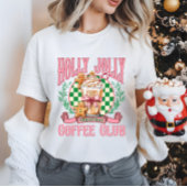 ピンクガーリークリスマスコーヒークラブホリデー Tシャツ