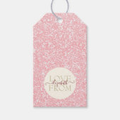 ピンクガーリークリームグリッターカスタム文字 ギフトタグ (正面)