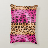 ピンクガーリークリームヒョウ柄 アクセントクッション (裏面(縦))