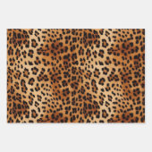 ピンクガーリークリームヒョウ柄 ラッピングペーパーシート (正面3)