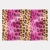 ピンクガーリークリームヒョウ柄 ラッピングペーパーシート (正面)