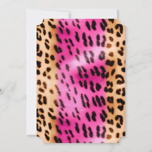 ピンクガーリークリームヒョウ柄 招待状 (裏面)