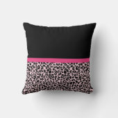 ピンクガーリークロヒョウ柄かわいい弓と名前 クッション (裏面)