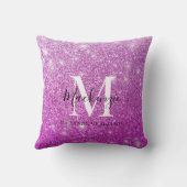 ピンクガーリーグラデーショングリッターモノグラム名 クッション (裏面)