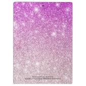 ピンクガーリーグラデーショングリッターモノグラム名 クリップボード (裏面)