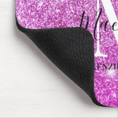 ピンクガーリーグラデーショングリッターモノグラム名 マウスパッド (コーナー)