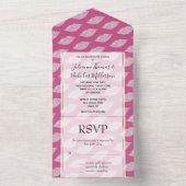ピンクガーリーグラムホワイトダイヤモンドリップ オールインワン招待状 (内側)