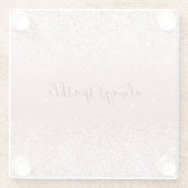 ピンクガーリーグリジーグリッタースパークル ガラスコースター (裏面)