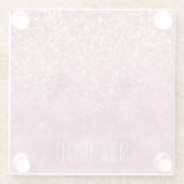 ピンクガーリーグリジースパークルグリッター ガラスコースター (裏面)