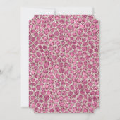 ピンクガーリーグリジーGLAMグリッターレオパード印刷 招待状 (裏面)