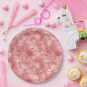 ピンクガーリーグリッターキリンプリント ペーパープレート (パーティー)