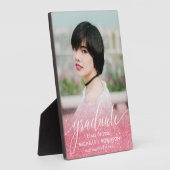 ピンクガーリーグリッターグラデーション写真ガーリー卒業 フォトプラーク (側面)