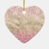 ピンクガーリーグリッターグラム金ゴールドヒョウグラデーションプリント セラミックオーナメント (裏面)