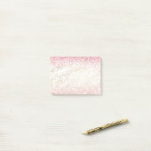 ピンクガーリーグリッターグラム金ゴールドホワイトヒョウ印刷 ポストイット (デスク上)