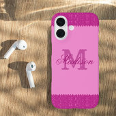 ピンクガーリーグリッタージグザグモノグラム Case-Mate iPhoneケース