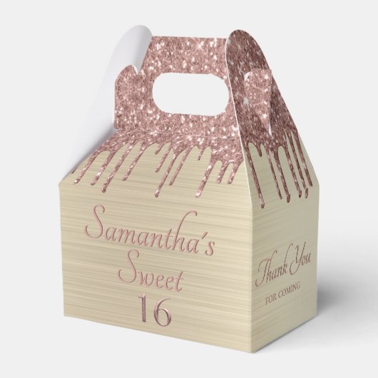 ピンクガーリーグリッタースウィート16誕生日ありがとう フェイバーボックス (正面サイド)
