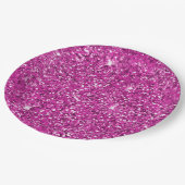 ピンクガーリーグリッタースグラデーションパークル ペーパープレート (アングル)