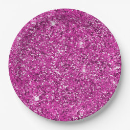 ピンクガーリーグリッタースグラデーションパークル ペーパープレート