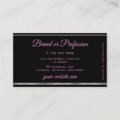 ピンクガーリーグリッタースターズ黒銀縁ど 名刺 (裏面)