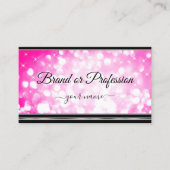 ピンクガーリーグリッタースターズ黒銀縁ど 名刺 (正面)